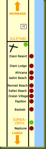 Mombasa - Diani Beach Map